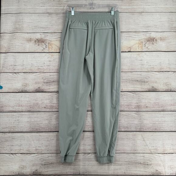 Athleta Brooklyn Textured Jogger Pants Womens 6 Striped Green Athleisure - Picture 2 of 12